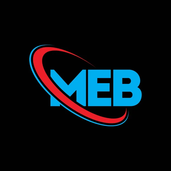Meb Logotyp Ett Meb Brev Design Meb Logotypen Initialer Meb — Stock vektor