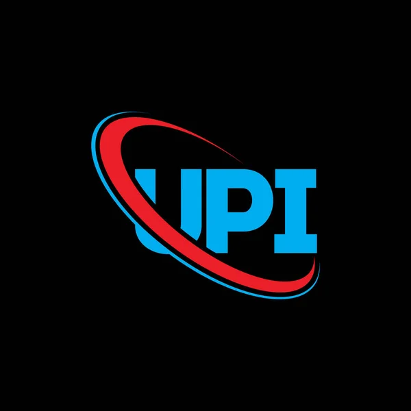 Logotipo Upi Carta Upi Upi Design Logotipo Carta Iniciais Upi — Vetor de Stock