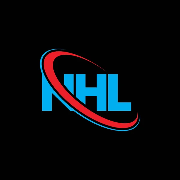 Nhl Nhl Nhl 디자인 Nhl 로고는 대문자 로고와 연결되어 Nhl — 스톡 벡터