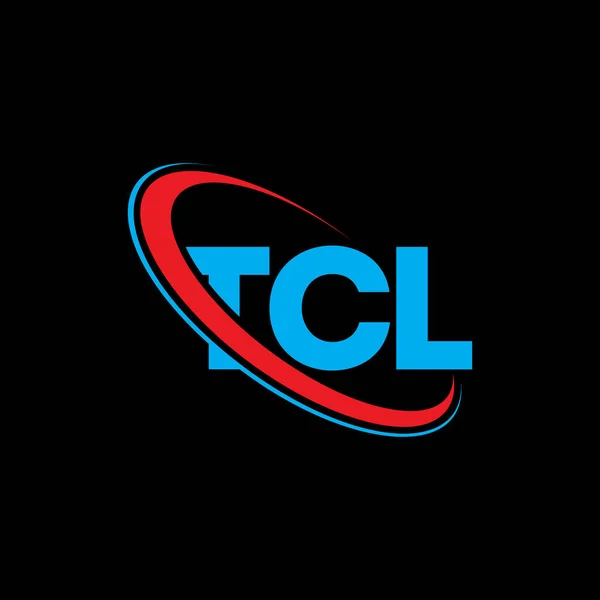 Tcl Logosu Tcl Mektubu Tcl Harf Logosu Tasarımı Çember Büyük — Stok Vektör