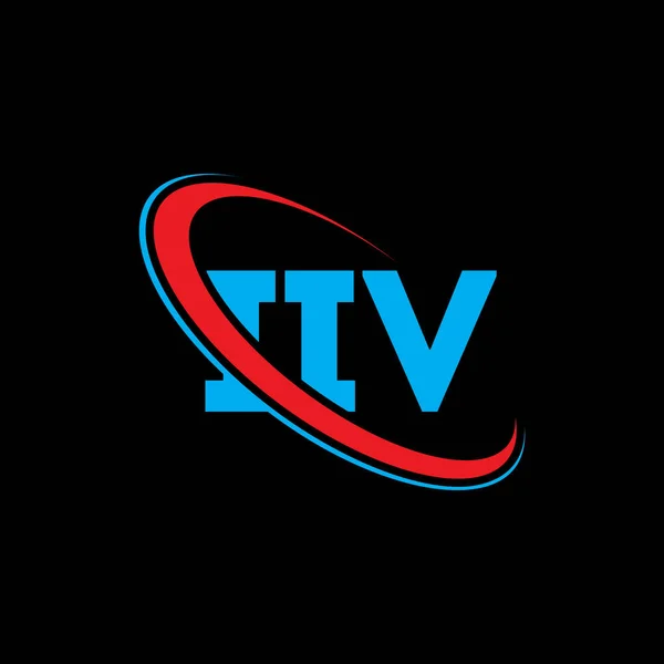 Logotipo Carta Design Logotipo Letra Iiv Logotipo Iiv Inicial Ligado —  Vetores de Stock