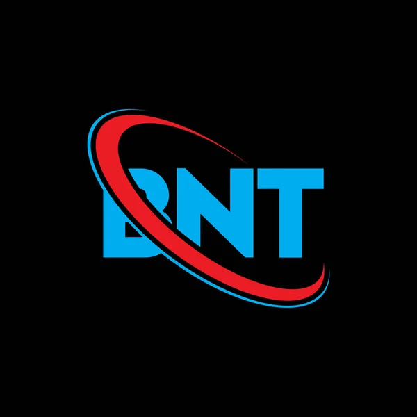 Bnt Logosu Bnt Mektubu Bnt Harf Logosu Tasarımı Çember Büyük — Stok Vektör