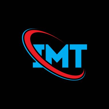 IMT logosu. IMT mektubu. IMT harf logosu tasarımı. Çember ve büyük harfli monogram logosuna bağlı IMT logosu. Teknoloji, iş ve emlak markası için IMT tipografisi.