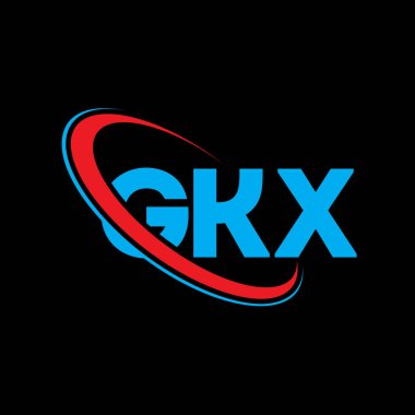 GKX logosu. GKX harfi. GKX harfli logo tasarımı. Çember ve büyük harfli monogram logosuyla birleştirilmiş GKX logosu. Teknoloji, iş ve emlak markası için GKX tipografisi.