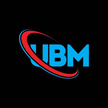 UBM logosu. UBM mektubu. UBM harfli logo tasarımı. Çember ve büyük harfli monogram logosuna bağlı UBM logosu. Teknoloji, iş ve emlak markası için UBM tipografisi.