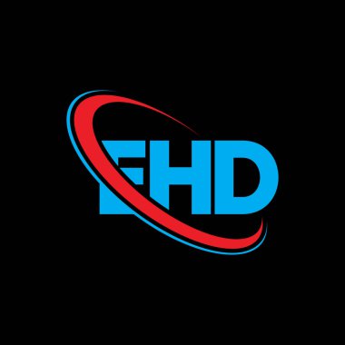 EHD logosu. EHD harfi. EHD harf logosu tasarımı. Çember ve büyük harfli monogram logosuyla EHD logosunun baş harfleri. Teknoloji, iş ve emlak markası için EHD tipografisi.