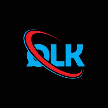 QLK logosu. QLK mektubu. QLK harf logosu tasarımı. Çember ve büyük harfli monogram logosuna bağlı QLK logosu. QLK teknoloji, iş ve emlak markası tipografisi.