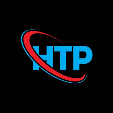 HTP logosu. HTP mektubu. HTP harf logosu tasarımı. Çember ve büyük harfli monogram logosuna bağlı HTP logosu. Teknoloji, iş ve emlak markası için HTP tipografisi.