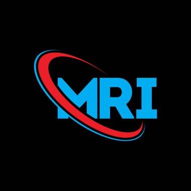 MRI logosu. MRI mektubu. MRI harfi logo tasarımı. Çember ve büyük harfli monogram logosuna bağlı MRI logosu. Teknoloji, iş ve emlak markası için MRI tipografisi.