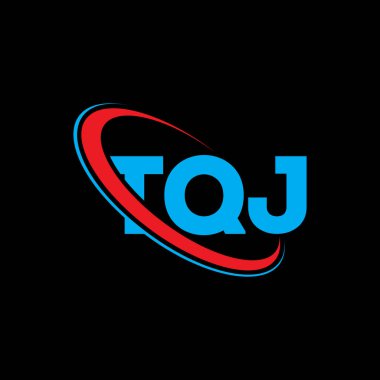 TQJ logosu. TQJ mektubu. TQJ harf logosu tasarımı. Çember ve büyük harfli monogram logosuna bağlı baş harfler TQJ logosu. Teknoloji, iş ve emlak markası için TQJ tipografisi.