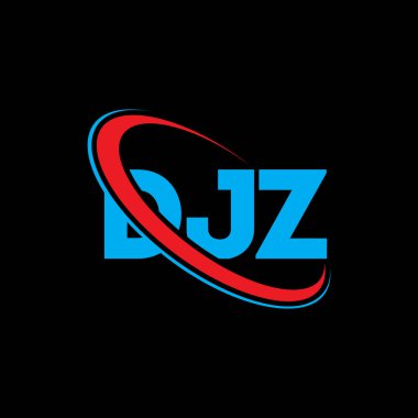 DJZ logosu. DJZ mektubu. DJZ harf logosu tasarımı. Daire ve büyük harfli monogram logosuyla birleştirilmiş DJZ logosu. Teknoloji, iş ve emlak markası için DJZ tipografisi.