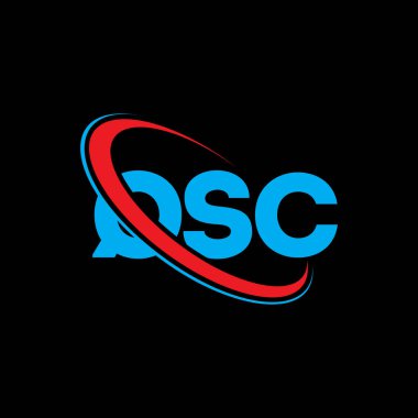 QSC logosu. QSC mektubu. QSC harf logo tasarımı. Çember ve büyük harfli monogram logosuna bağlı QSC logosunun baş harfleri. Teknoloji, iş ve emlak markası için QSC tipografisi.