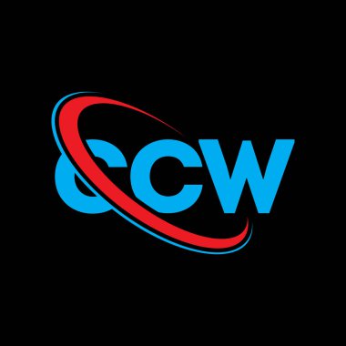 CCW logosu. CCW mektubu. CCW mektup logosu tasarımı. Çember ve büyük harfli monogram logosuyla birleştirilmiş CCW logosu. Teknoloji, iş ve emlak markası için CCW tipografisi.