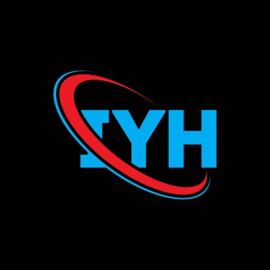 IYH logosu. IYH mektubu. IYH harf logosu tasarımı. Yuvarlak ve büyük harfli monogram logosuna bağlı baş harfler. Teknoloji, iş ve emlak markası için IYH tipografisi.