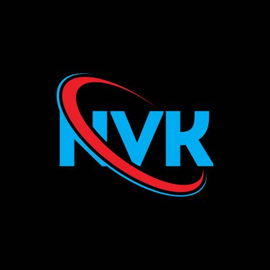 NVK logosu. NVK mektubu. NVK harf logosu tasarımı. Çember ve büyük harfli monogram logosuna bağlı NVK logosu. Teknoloji, iş ve emlak markası için NVK tipografisi.