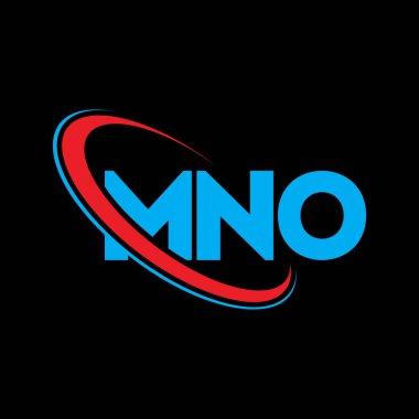 MNO logosu. MNO mektubu. MNO mektup logosu tasarımı. Çember ve büyük harfli monogram logosuna bağlı baş harfler MNO logosu. Teknoloji, iş ve emlak markası için MNO tipografisi.
