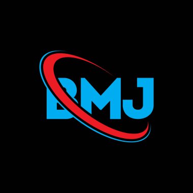 BMJ logosu. BMJ mektubu. BMJ harf logosu tasarımı. Çember ve büyük harfli monogram logosuna bağlı BMJ logosu. Teknoloji, iş ve emlak markası için BMJ tipografisi.