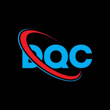 DQC logosu. DQC mektubu. DQC harf logosu tasarımı. Çember ve büyük harfli monogram logosuyla birleştirilmiş DQC logosu. Teknoloji, iş ve emlak markası için DQC tipografisi.