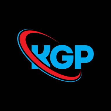 KGP logosu. KGP mektubu. KGP harf logosu tasarımı. Çember ve büyük harfli monogram logosuna bağlı KGP logosu. Teknoloji, iş ve emlak markası için KGP tipografisi.