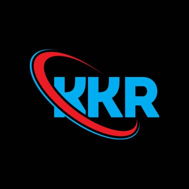 KKR logosu. KKR mektubu. KKR harf logo tasarımı. Çember ve büyük harfli monogram logosuna bağlı KKR logosu. Teknoloji, iş ve emlak markası için KKR tipografisi.