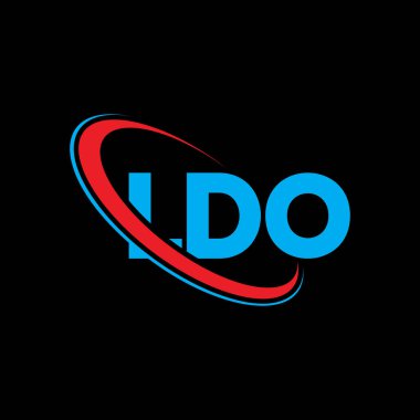 LDO logosu. LDO mektubu. LDO harfi logo tasarımı. Çember ve büyük harfli monogram logosuna bağlı ilk LDO logosu. Teknoloji, iş ve emlak markası için LDO tipografisi.
