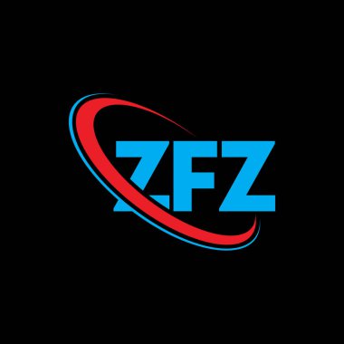 ZFZ logosu. ZFZ harfi. ZFZ harf logosu tasarımı. Çember ve büyük harfli monogram logosuna bağlı baş harfler ZFZ logosu. Teknoloji, iş ve emlak markası için ZFZ tipografisi.