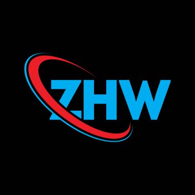 ZHW logosu. ZHW mektubu. ZHW harf logosu tasarımı. Çember ve büyük harfli monogram logosuna bağlı baş harfler ZHW logosu. Teknoloji, iş ve emlak markası için ZHW tipografisi.