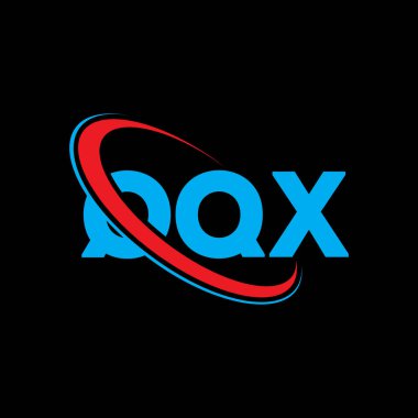 QQX logosu. QQX harfi. QQX harfli logo tasarımı. Çember ve büyük harfli monogram logosuna bağlı baş harfler QQX logosu. Teknoloji, iş ve emlak markası için QQX tipografisi.
