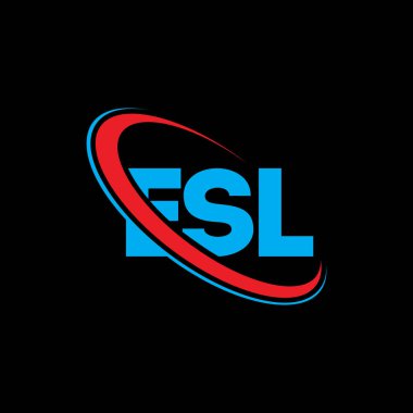 ESL logosu. ESL mektubu. ESL mektup logosu tasarımı. Çember ve büyük harfli monogram logosuna bağlı baş harfler ESL logosu. Teknoloji, iş ve emlak markası için ESL tipografisi.