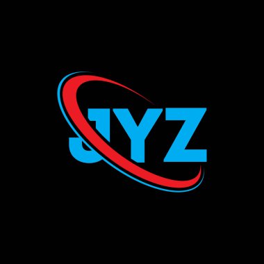 JYZ logosu. JYZ mektubu. JYZ harf logosu tasarımı. Çember ve büyük harfli monogram logosuyla birleştirilmiş JYZ logosu. Teknoloji, iş ve emlak markası için JYZ tipografisi.