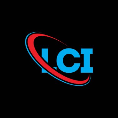 LCI logosu. LCI mektubu. LCI harf logosu tasarımı. Çember ve büyük harfli monogram logosuna bağlı ilk LCI logosu. Teknoloji, iş ve emlak markası için LCI tipografisi.