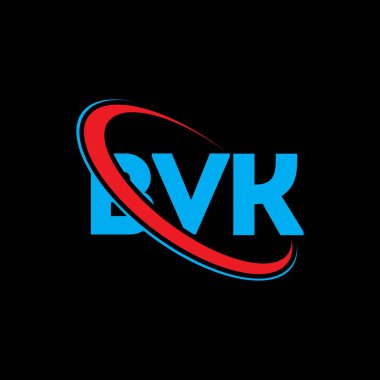BVK logosu. BVK mektubu. BVK harf logosu tasarımı. Çember ve büyük harfli monogram logosuna bağlı baş harfler BVK logosu. Teknoloji, iş ve emlak markası için BVK tipografisi.