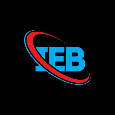 IEB logosu. IEB mektubu. IEB harfli logo tasarımı. Daireye ve büyük harfli monogram logosuna bağlı ilk IEB logosu. Teknoloji, iş ve emlak markası için IEB tipografisi.