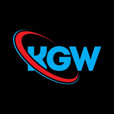 KGW logosu. KGW mektubu. KGW harf logosu tasarımı. Çember ve büyük harfli monogram logosuna bağlı KGW logosu. Teknoloji, iş ve emlak markası için KGW tipografisi.