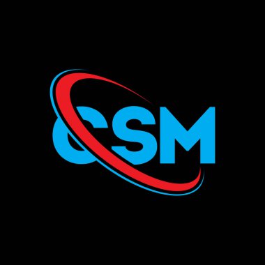 CSM logosu. CSM mektubu. CSM mektup logosu tasarımı. Çember ve büyük harfli monogram logosuyla birleştirilmiş CSM logosu. Teknoloji, iş ve emlak markası için CSM tipografisi.