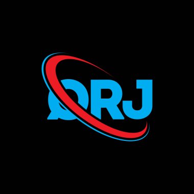 QRJ logosu. QRJ mektubu. QRJ harf logosu tasarımı. Çember ve büyük harfli monogram logosuna bağlı QRJ logosu. QRJ teknoloji, iş ve gayrimenkul markası tipografisi.