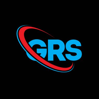 GRS logosu. GRS mektubu. GRS harf logosu tasarımı. Çember ve büyük harfli monogram logosuna bağlı baş harfler GRS logosu. Teknoloji, iş ve emlak markası için GRS tipografisi.