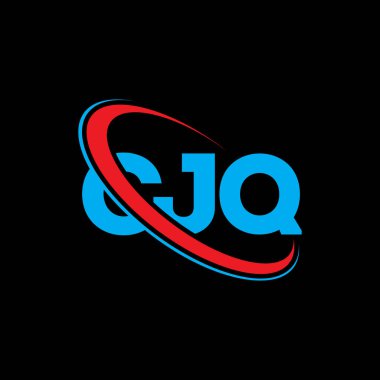 CJQ logosu. CJQ mektubu. CJQ harf logosu tasarımı. Çember ve büyük harfli monogram logosuna bağlı baş harfler. Teknoloji, iş ve emlak markası için CJQ tipografisi.