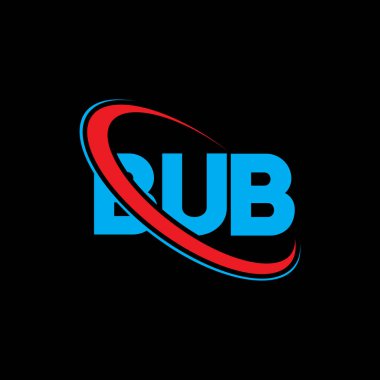 BUB logosu. Bub mektubu. BUB harfli logo tasarımı. Çember ve büyük harfli monogram logosuna bağlı baş harfler BUB logosu. Teknoloji, iş ve emlak markası için BUB tipografisi.