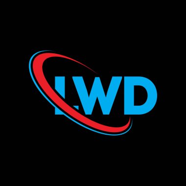 LWD logosu. LWD mektubu. LWD mektup logosu tasarımı. Çember ve büyük harfli monogram logosuna bağlı ilk LWD logosu. Teknoloji, iş ve emlak markası için LWD tipografisi.
