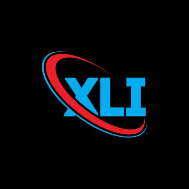 XLI logosu. XLI mektubu. XLI harf logosu tasarımı. Çember ve büyük harfli monogram logosuna bağlı XLI logosu. Teknoloji, iş ve emlak markası için XLI tipografisi.