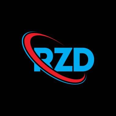 RZD logosu. RZD harfi. RZD harfli logo tasarımı. Çember ve büyük harfli monogram logosuna bağlı RZD logosu. Teknoloji, iş ve emlak markası için RZD tipografisi.