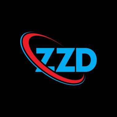 ZZD logosu. ZZD harfi. ZZD harf logosu tasarımı. Çember ve büyük harfli monogram logosuna bağlı baş harfler ZZD logosu. Teknoloji, iş ve emlak markası için ZZD tipografisi.
