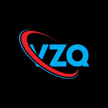 VZQ logosu. VZQ harfi. VZQ harf logosu tasarımı. Çember ve büyük harfli monogram logosuna bağlı baş harfler VZQ logosu. Teknoloji, iş ve emlak markası için VZQ tipografisi.