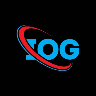 IOG logosu. IOG mektubu. IOG harf logosu tasarımı. Çember ve büyük harfli monogram logosuna bağlı ilk IOG logosu. Teknoloji, iş ve emlak markası için IOG tipografisi.