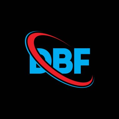 DBF logosu. DBF mektubu. DBF mektup logosu tasarımı. Daire ve büyük harfli monogram logosuna bağlı baş harfler. Teknoloji, iş ve emlak markası için DBF tipografisi.