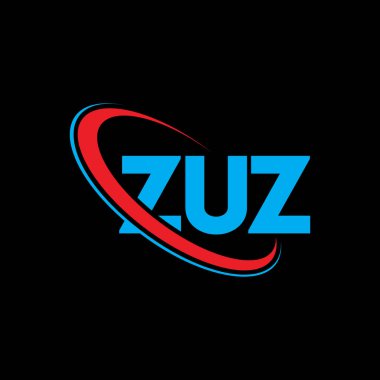 ZUZ logosu. ZUZ harfi. ZUZ harfli logo tasarımı. Çember ve büyük harfli monogram logosuna bağlı baş harfler ZUZ logosu. Teknoloji, iş ve emlak markası için ZUZ tipografisi.