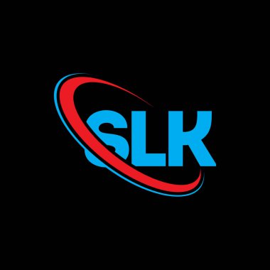 SLK logosu. SLK mektubu. SLK harf logosu tasarımı. Çember ve büyük harfli monogram logosuna bağlı SLK logosu. Teknoloji, iş ve emlak markası için SLK tipografisi.