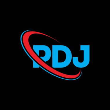 PDJ logosu. PDJ mektubu. PDJ mektup logosu tasarımı. Çember ve büyük harfli monogram logosuna bağlı PDJ logosu. Teknoloji, iş ve emlak markası için PDJ tipografisi.