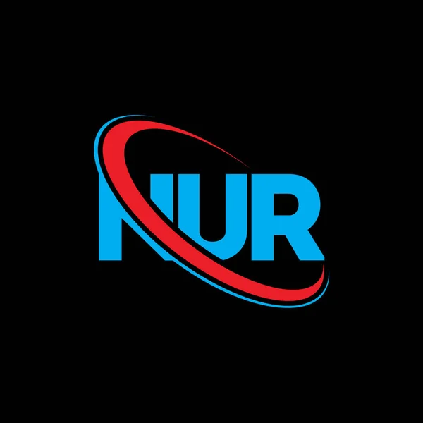 Nur Logo Nur Letter Nur Letter Logo Design Initials Nur — Stock Vector